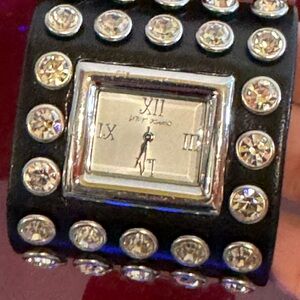 Betsey Johnson Black Watch with Crystal Accents